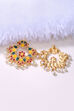 Yellow And Green Metal Brass Earring image number 2