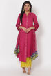 Pink Viscose Rayon A Line Kurta image number 4