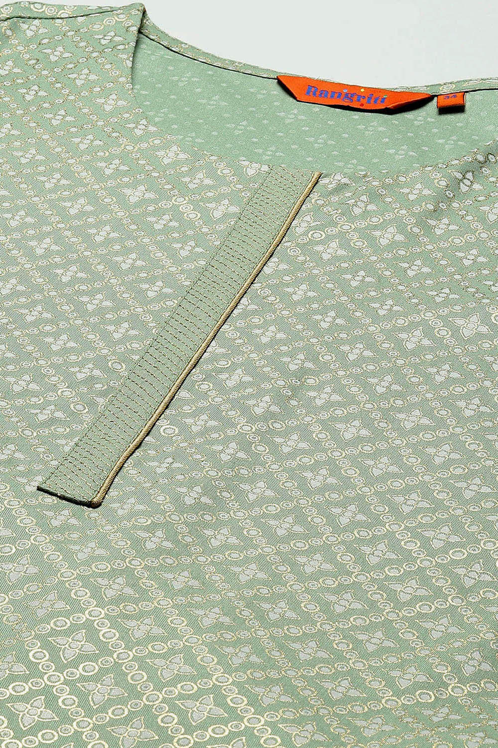 Sage Green LIVA Straight Printed Kurta image number 1