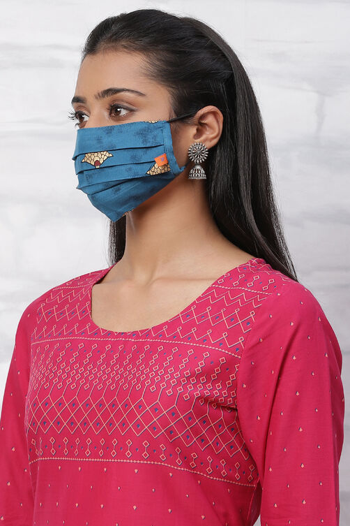 Maroon Viscose Rayon Face Mask image number 1