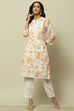 Lilac Cotton Printed Straight Suit Set image number 0