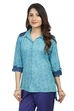 Turq Cotton Net Straight Indie Top image number 3