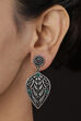 Green Metal Brass Earrings image number 0