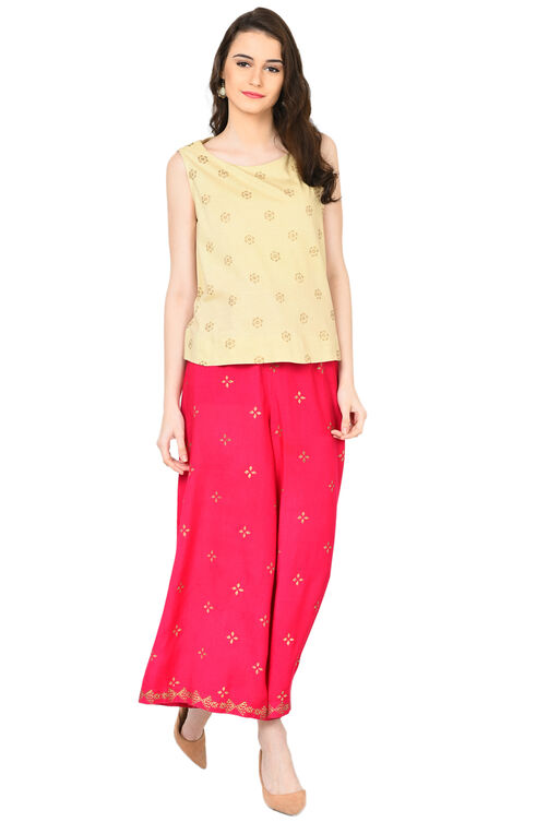 Beige Straight Viscose Indie Top image number 5