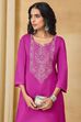 Pink Viscose Rayon Straight Solid Kurta image number 7