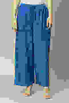 Blue LIVA Straight Printed Palazzo image number 5