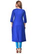 Blue Straight Cotton Kurta image number 3