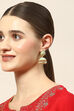 Mint Green Brass Earrings image number 1