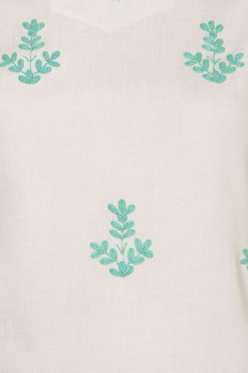 White Straight Viscose Rayon Indie Top image number 1