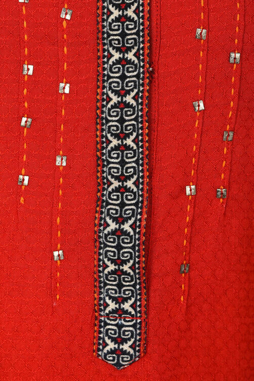 Red Straight Modal Kurta image number 5