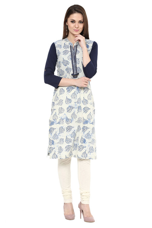 Indigo Straight Cotton Kurta image number 0