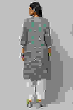 Sage Green Rayon Staight Kurta image number 3