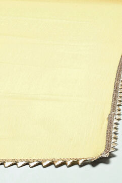 Yellow Viscose Woven Straight Kurta Suit Set image number 3