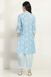 Blue Cotton Straight Set image number 4
