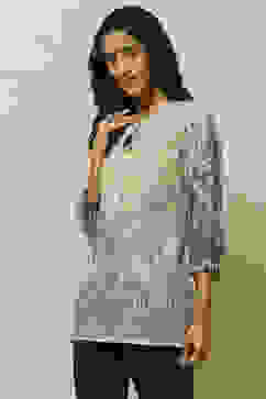 Ecru Printed Straight Kurti image number 2