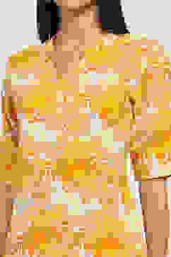 Yellow Printed Straight Kurta image number 1