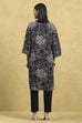 Blue Printed Straight Kurta image number 3