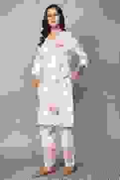 Green Viscose Rayon Kurta Pants Set image number 3