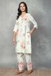 Green Viscose Rayon Kurta Pants Set image number 3