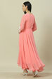 Pink Cotton Blend Flared Dress image number 4