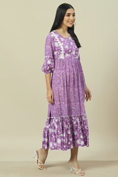 Purple LIVA Tiered Dress image number 3