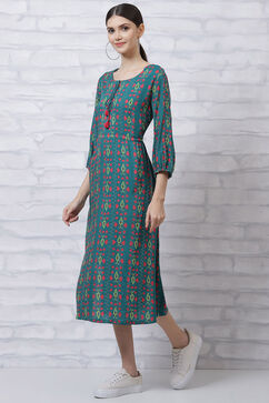 Teal LIVA Straight Dress image number 2