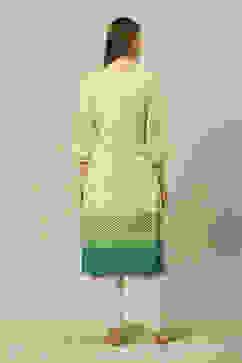 Green LIVA Straight Printed Kurta image number 3