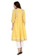Yellow Kalidar Cotton Kurta image number 5