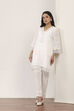 White Cotton Straight Suit Sets