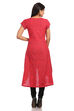 Red Asymmetric Cotton Kurta image number 1