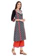 Black Straight Cotton Kurta image number 3