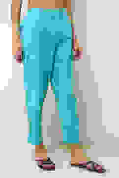 Aqua Cotton Lycra Solid Regular Pants image number 3
