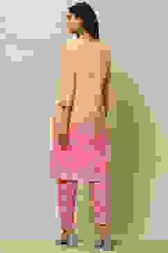 Orange Pink Ombre Printed Straight Kurta Set image number 4