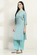 Green Viscose Straight SET image number 3