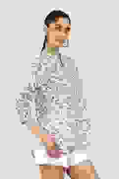 Blue Cotton Blend Straight Tops image number 4