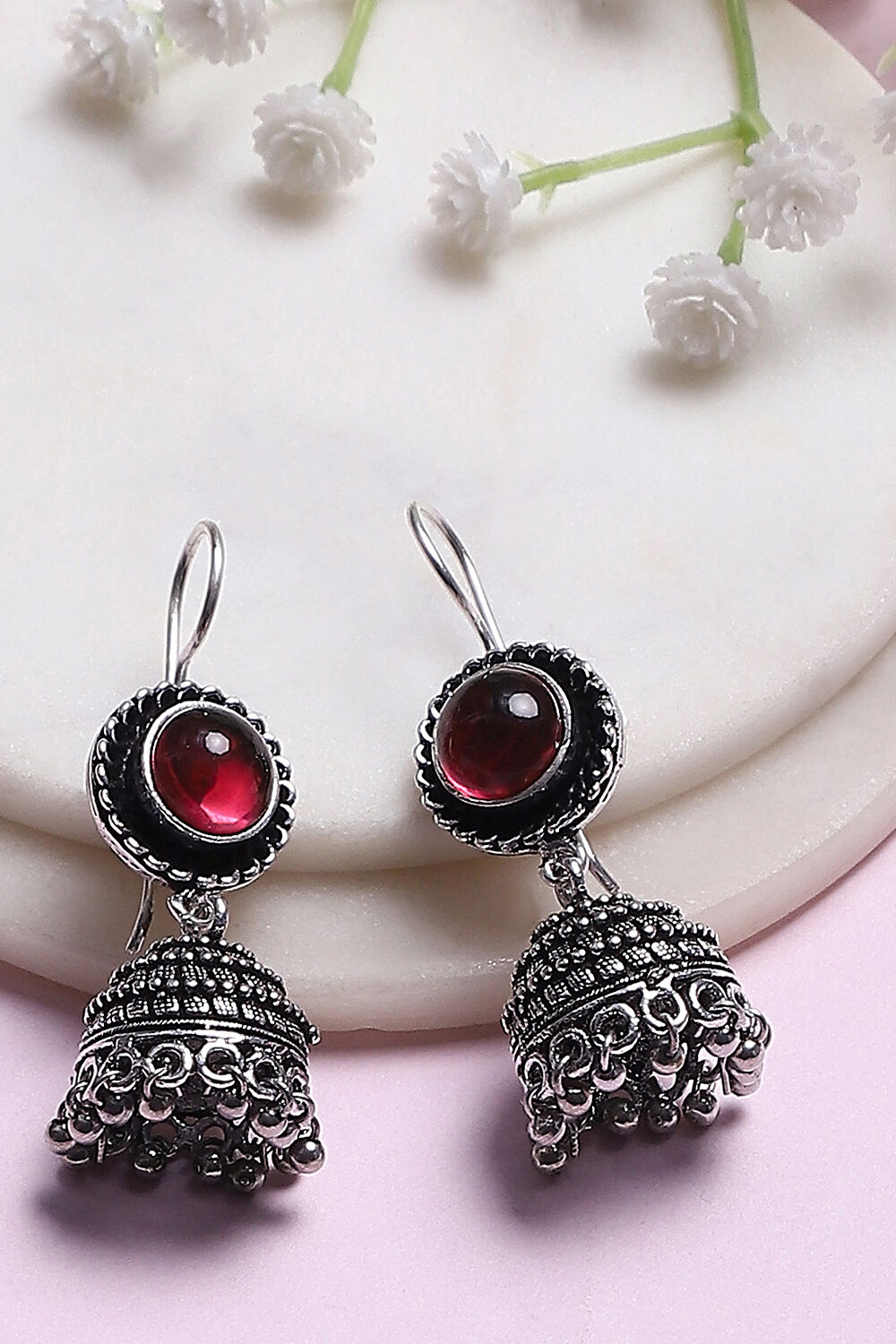 Maroon Alloy Studs image number 0