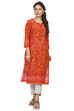 Peach Straight Cambric Cotton Kurta image number 0