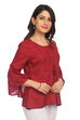 Maroon Viscose Rayon Short Top image number 2