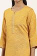 Yellow Viscose Rayon Straight Kurta Pants Set image number 1