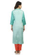 Mint Green Straight Viscose Kurta image number 4