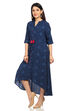Indigo Asymmetric Viscose Dress image number 2