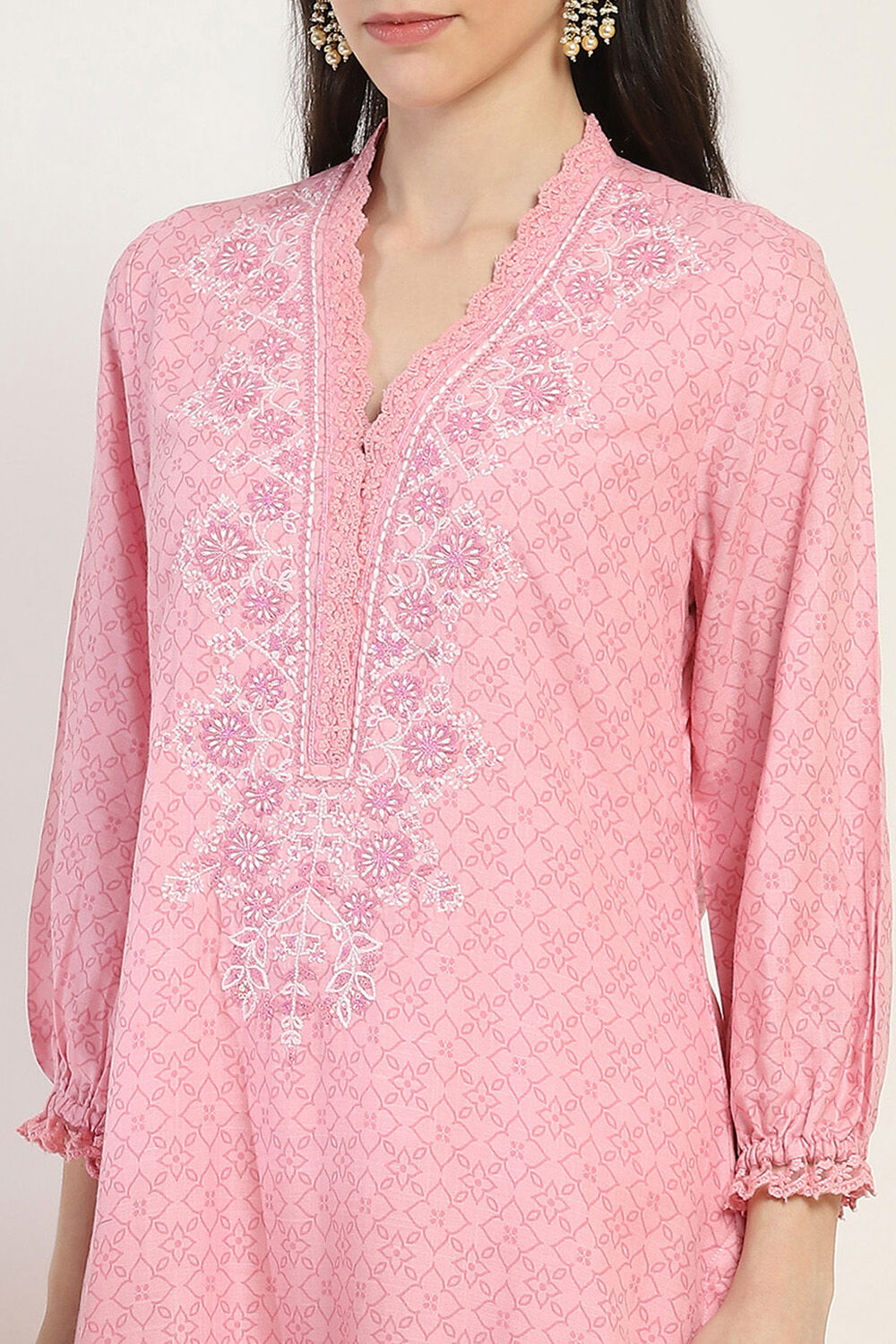 Pink Viscose Rayon Straight Set image number 1