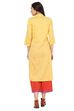 Yellow Straight Cotton Kurta image number 5