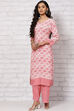 Red Viscose Rayon Straight Suit Set image number 3