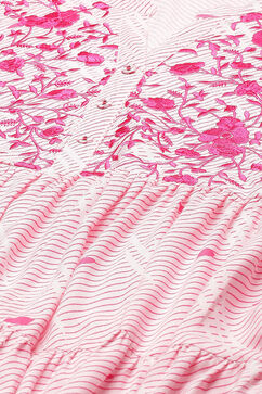 Pink Tired Printed Dress image number 1