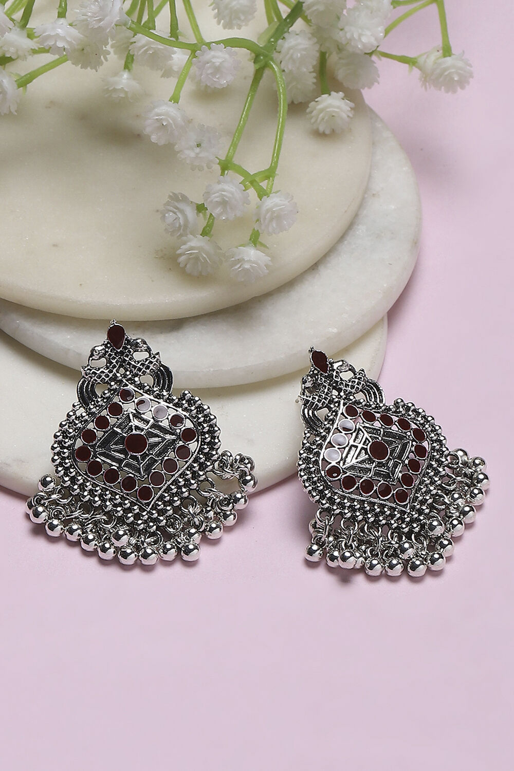 Purple-Maroon Oxidize Alloy Danglers image number 0