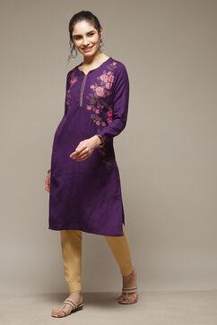 Phalsa Acrylic Straight Kurta image number 0