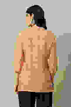 Orange Polyester A-Line Printed Top image number 4