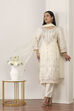 White Viscose Polyester Straight Suit Sets