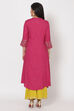 Pink Viscose Rayon A Line Kurta image number 5